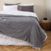 Textured Bed Cover - Charcoal-Bed Cover