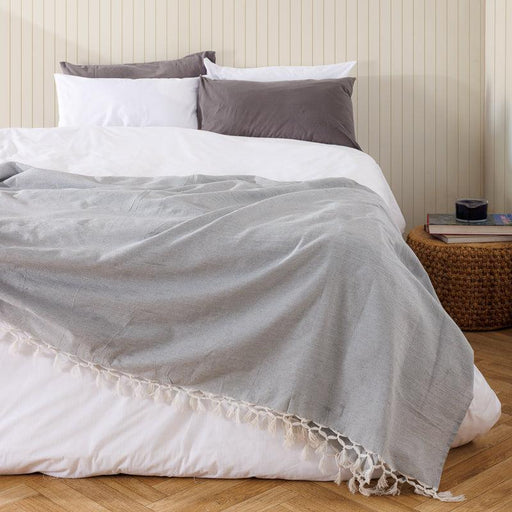 Textured Blend Bed Cover - Silver Grey-Bed Cover