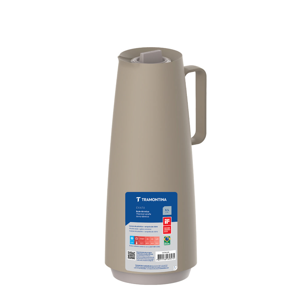 Tramontina Exata Glass Lined Thermal Flask Stone-Flask