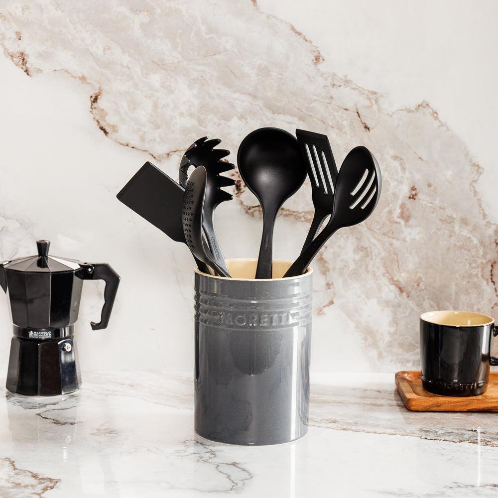 Tramontina Nylon Slotted Serving Spoon Black-Kitchen Utensils