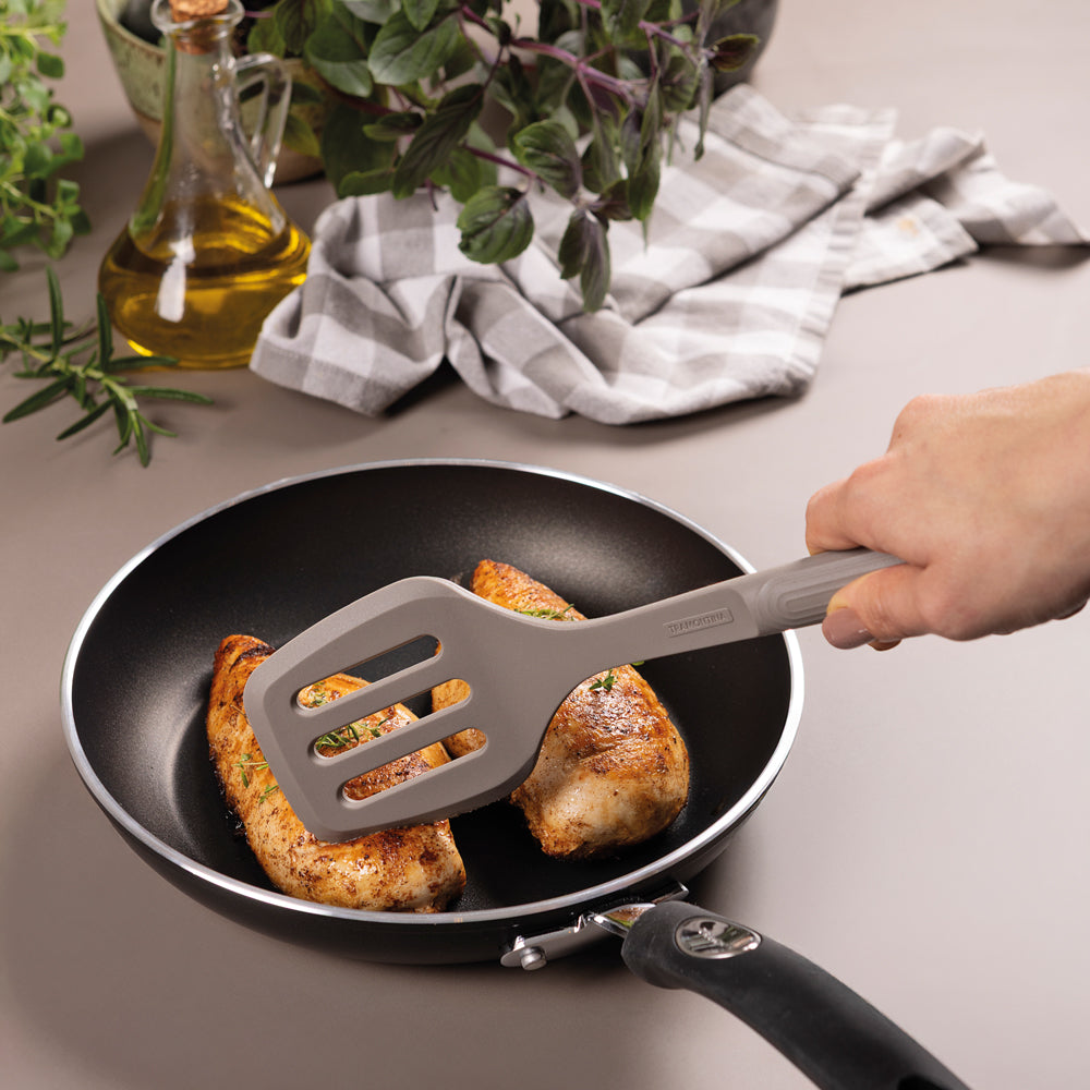 Tramontina Softta Silicone Slotted Spatula Grey-Kitchen Utensils