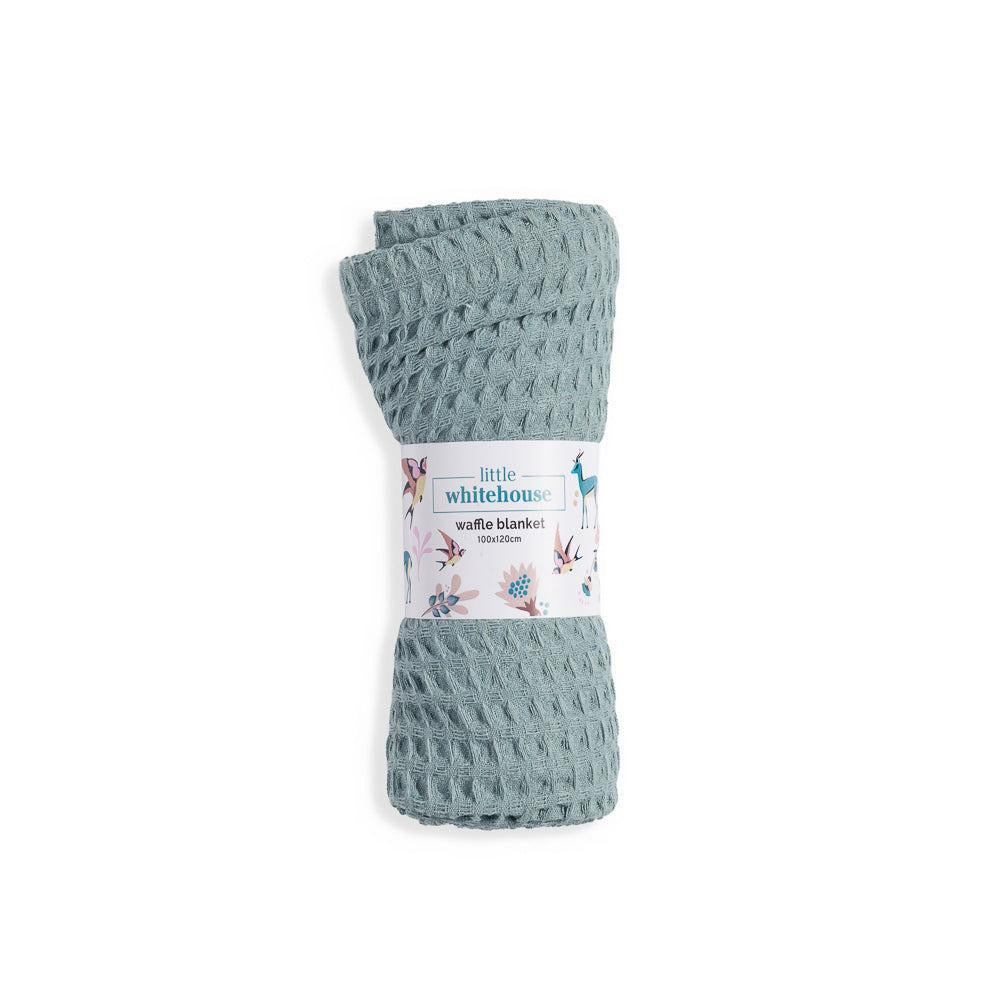Waffle Baby Blanket - Duck Egg-