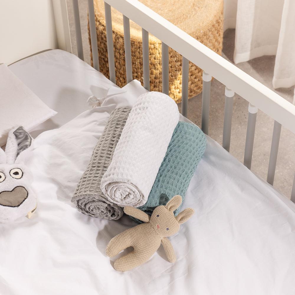 Waffle Baby Blanket - White-