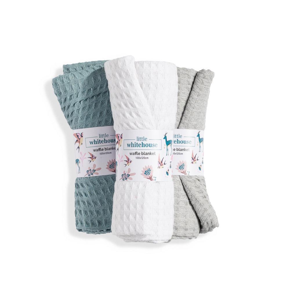 Waffle Baby Blanket - White-