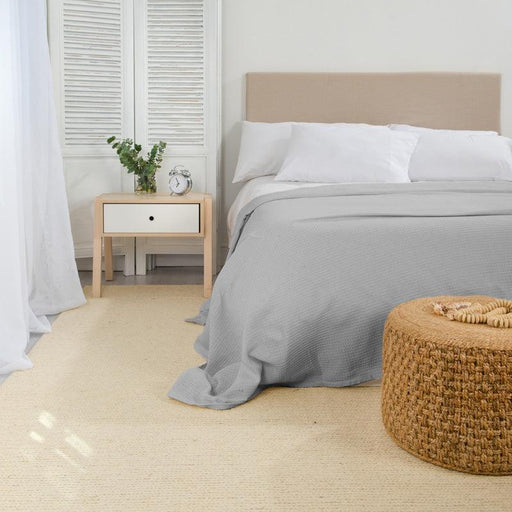Waffle Blanket Throw - Light Grey-