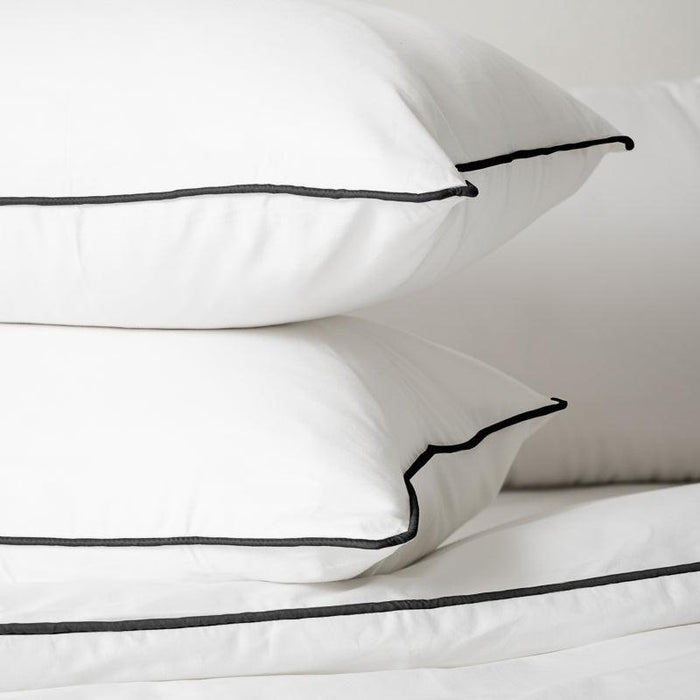 Whisper Soft 400 Thread Count Egyptian Black Piped Edge Duvet Cover Set-DUVET COVER