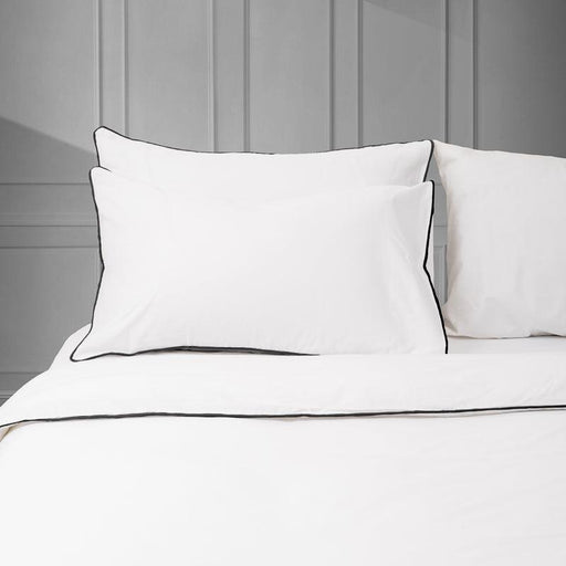 Whisper Soft 400 Thread Count Egyptian Black Piped Edge Duvet Cover Set-DUVET COVER