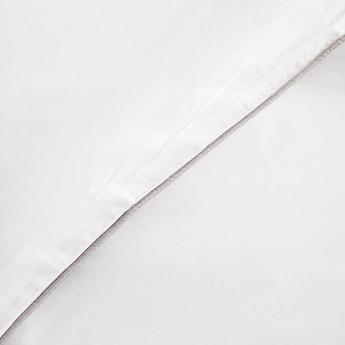 Whisper Soft 400 Thread Count Egyptian Grey Piped Edge Duvet Cover Set-DUVET COVER