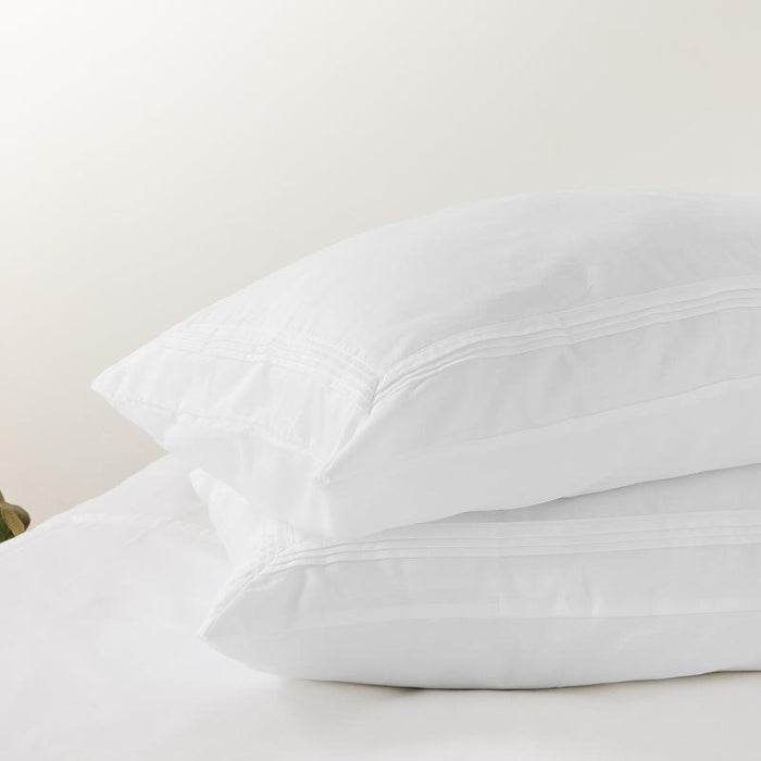 Whisper Soft 400 Thread Count Egyptian Cotton Pintuck Pleat Duvet Cover Set - White-Duvet Cover