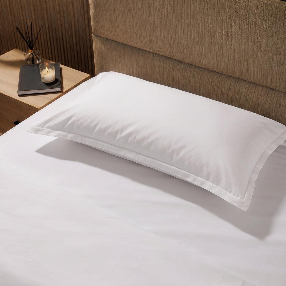 Whisper Soft 500 Thread Count Sateen Egyptian Cotton Oxford Pillowcase White-Pillowcases