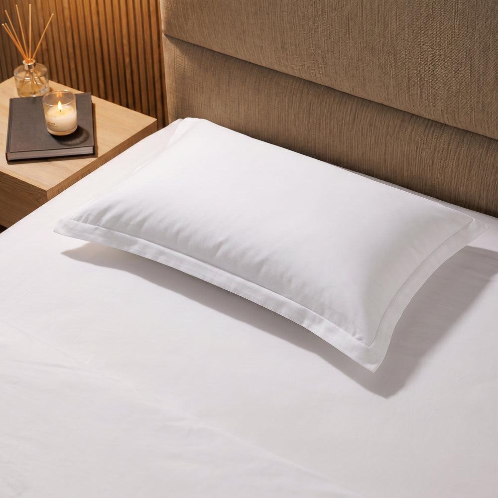 Whisper Soft 500 Thread Count Sateen Egyptian Cotton Oxford Pillowcase White-Pillowcases