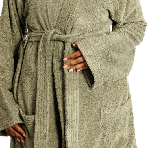 Whisper Soft Classic Toweling Bathrobe Hunter Green-Bathrobes