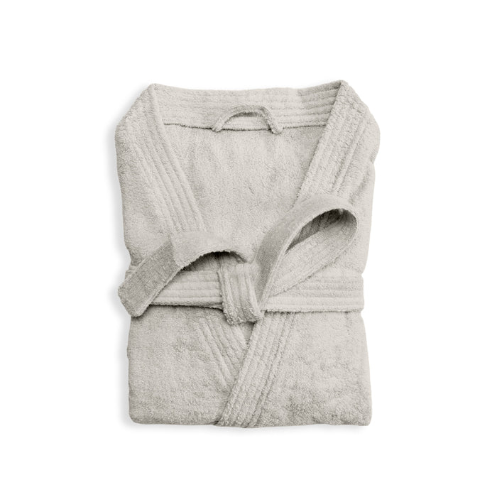 Whisper Soft Classic Toweling Bathrobe Light Grey-Bathrobes