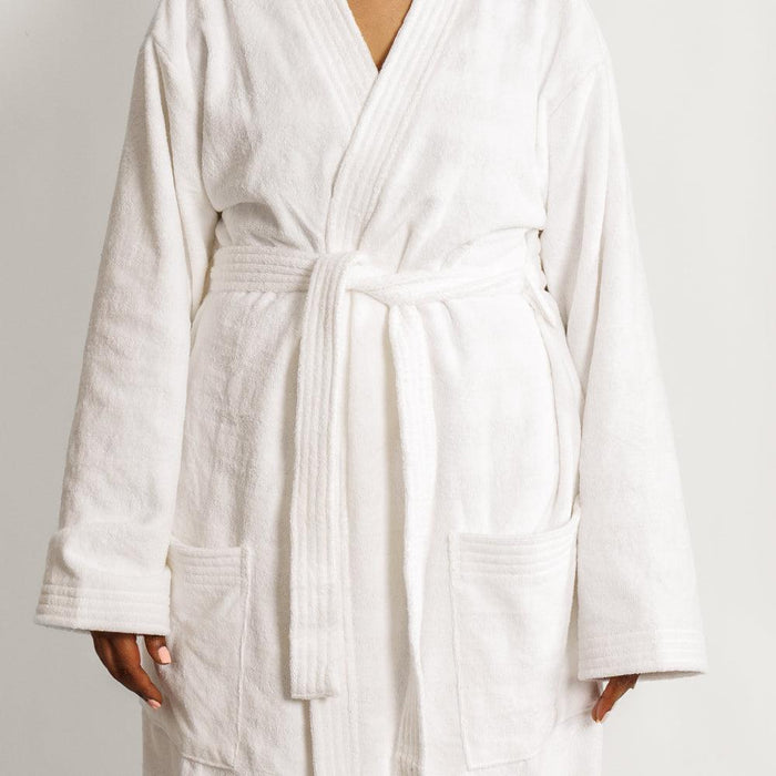 Whisper Soft Classic Toweling Bathrobe White-Bathrobes
