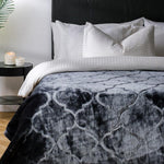 Whisper Soft Embossed Mink Blanket Dark Grey