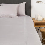 Whisper Soft Heritage Collection 700 Thread Count Egyptian Cotton Satin Stitch Duvet Cover Set Light Grey