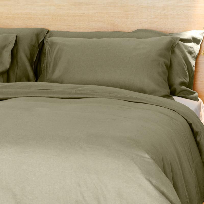 Whisper Soft Linen & Lyocell Blend Heritage Collection Duvet Cover Set - Forest-Duvet Cover