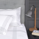 Whisper Soft Heritage Collection Soho 500 Thread Count Egyptian Cotton Duvet Cover Set Silver Stitch