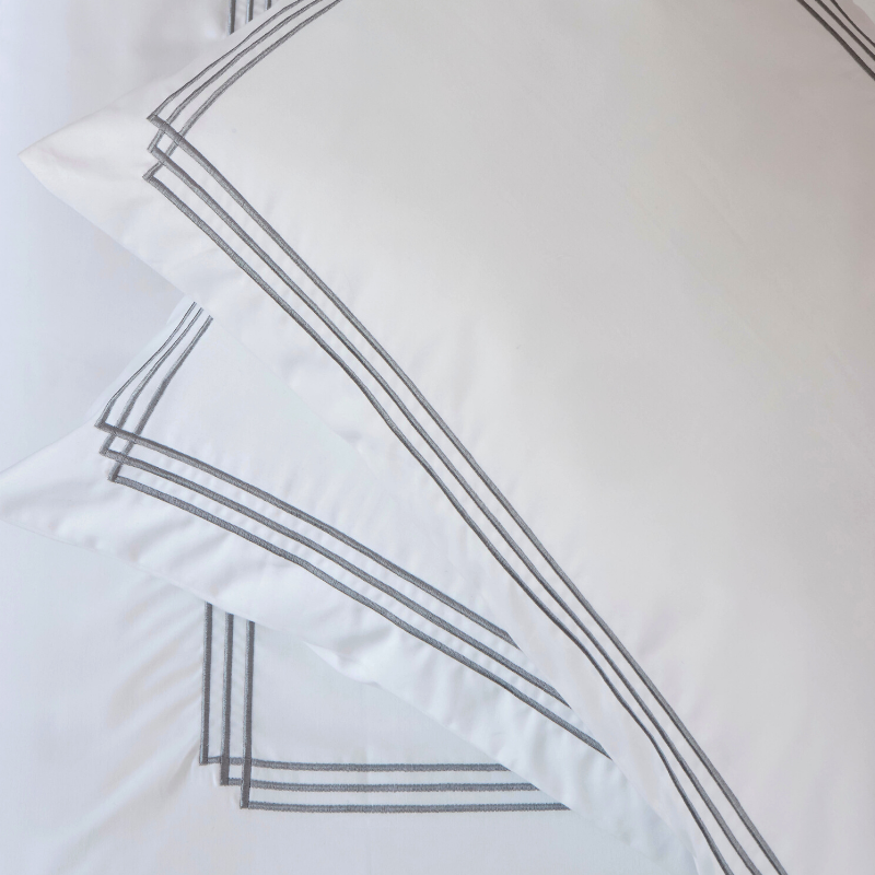 Whisper Soft 500 Thread Count Egyptian Cotton Heritage Collection Tribeca Duvet Cover Set - Silver Stitch