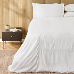 Whisper Soft Lattice 400 Thread Count 100% Cotton Embroidered Duvet Cover Set White