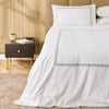 Whisper Soft Loomline 400 Thread Count 100% Cotton Embroidered Duvet Cover Set Grey on White
