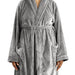 Whisper Soft Microfleece Bathrobe Grey-Bathrobes