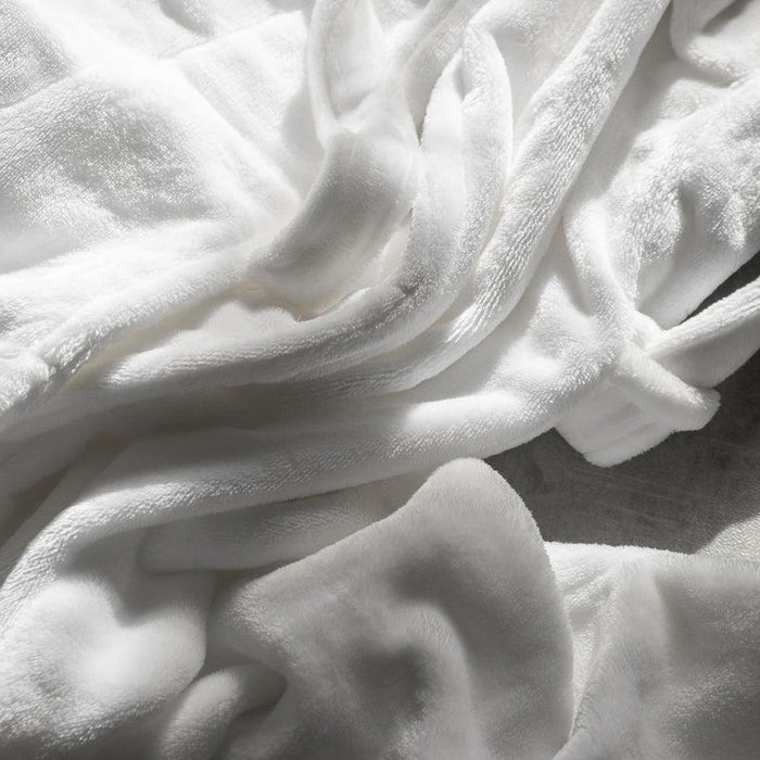 Micro Fleece Bathrobe - white