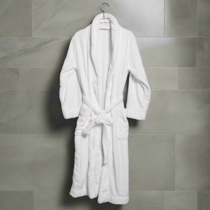 bathrobe microfleece white
