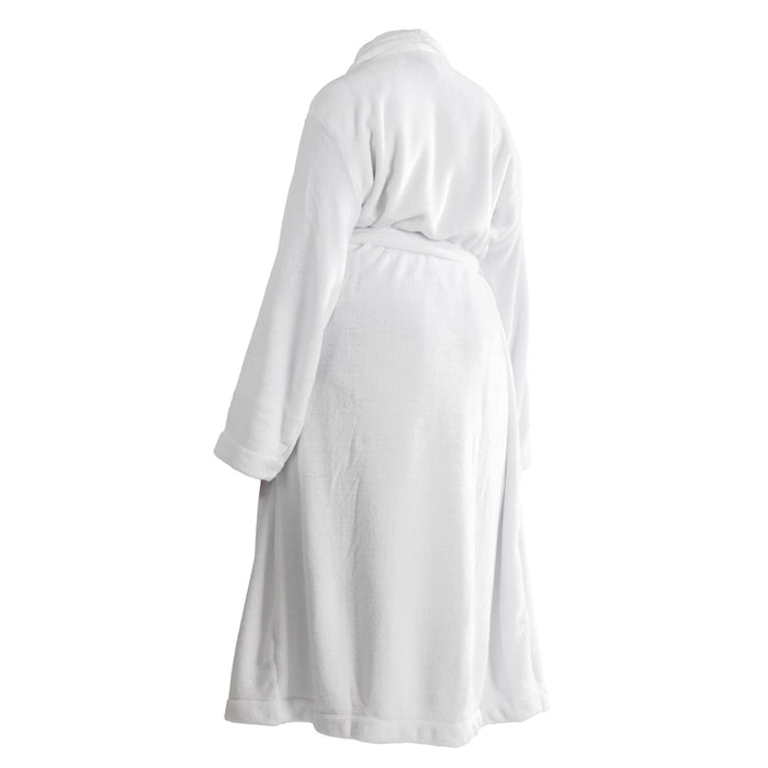 Whisper Soft Microfleece Bathrobe White-Bathrobes