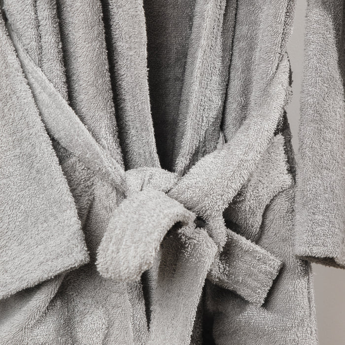 Whispersoft Toweling Bathrobe - Grey-BATHROBES