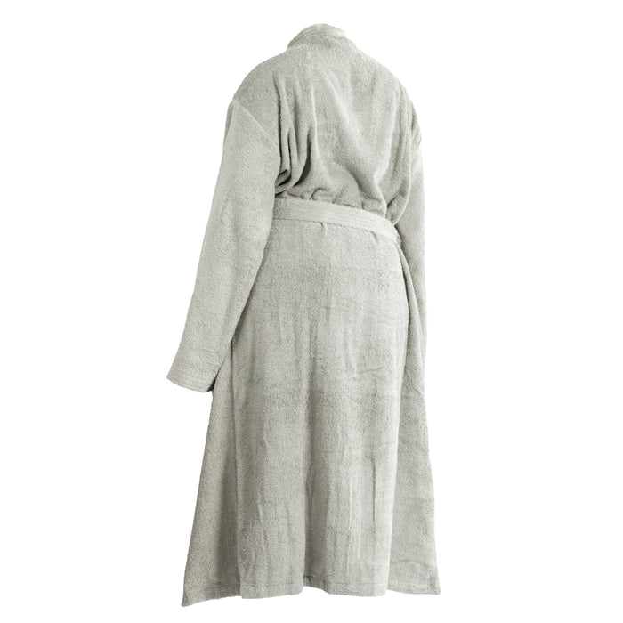 Whisper Soft Toweling Bathrobe Grey-Bathrobes
