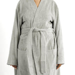 Whisper Soft Toweling Bathrobe Grey