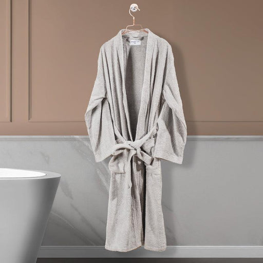 Whispersoft Toweling Bathrobe - Grey-BATHROBES