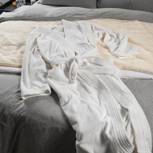 Whisper Soft Toweling Bathrobe - White