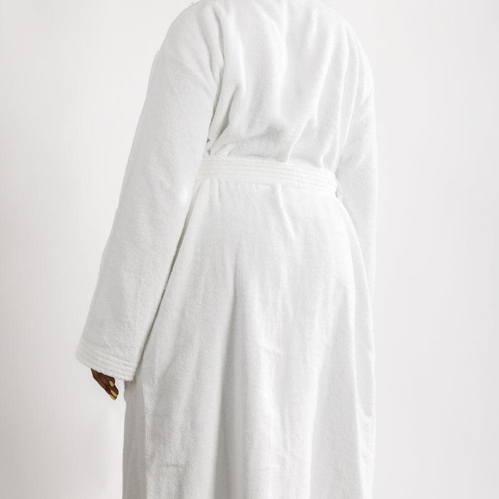 Whisper Soft Toweling Bathrobe White-Bathrobes