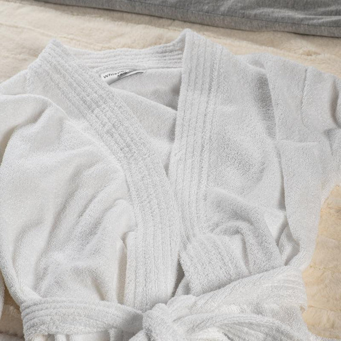 Whisper Soft Toweling Bathrobe - White