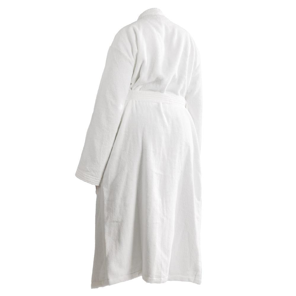 Whisper Soft Toweling Bathrobe White-Bathrobes