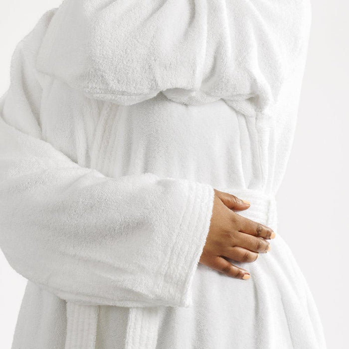 Whisper Soft Toweling Bathrobe White-Bathrobes