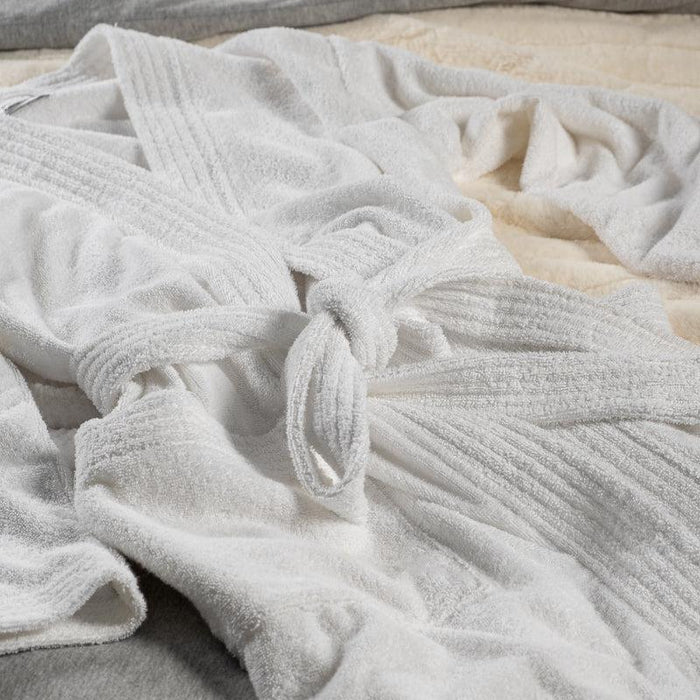 Whisper Soft Toweling Bathrobe - White