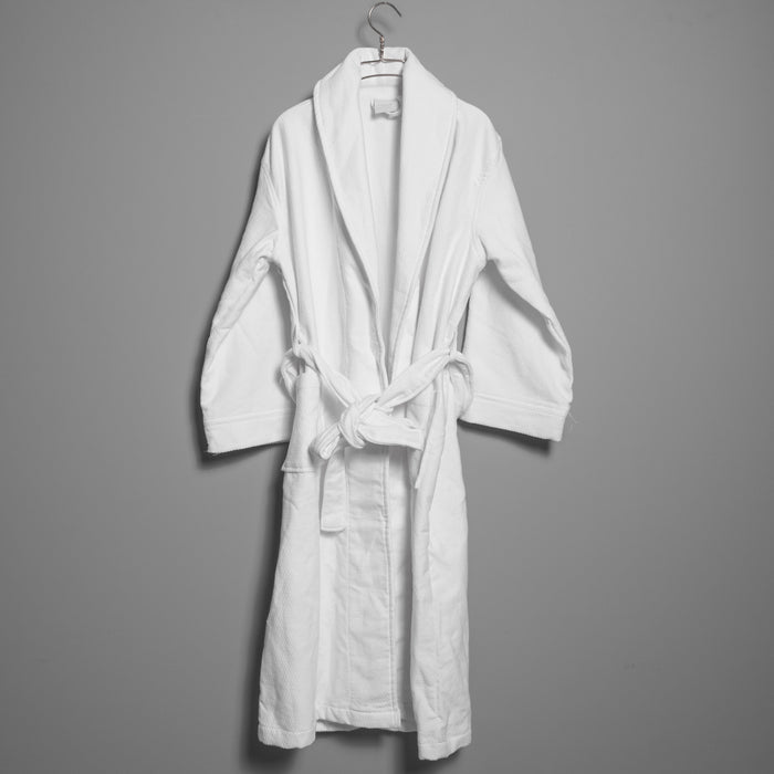 Whisper Soft Toweling Bathrobe - White