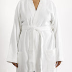 Whisper Soft Toweling Bathrobe White