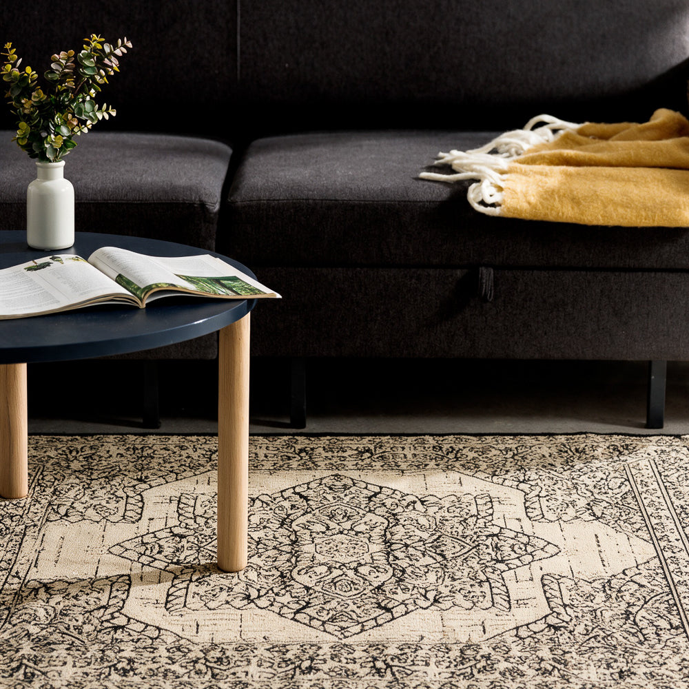 Winter Medallion Indoor and Outdoor Rug Misty Grey-Carpets/Rugs