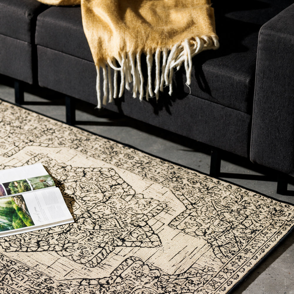 Winter Medallion Indoor and Outdoor Rug Misty Grey-Carpets/Rugs