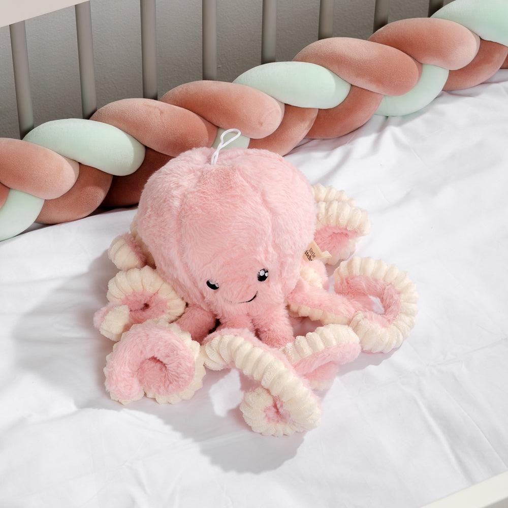Woven Belt Cot Bumper - Dusty Pink & Green-Cot Bumpers-Little Whitehouse