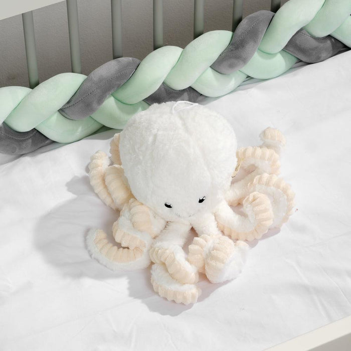 Woven Belt Cot Bumper - Grey & Mint-Cot Bumpers-Little Whitehouse