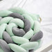 Woven Belt Cot Bumper - Grey & Mint-Cot Bumpers-Little Whitehouse